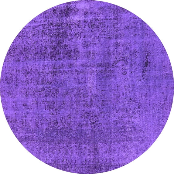 Ahgly Company Indoor Round Oriental Purple Industrial Area Rugs, 8' Round