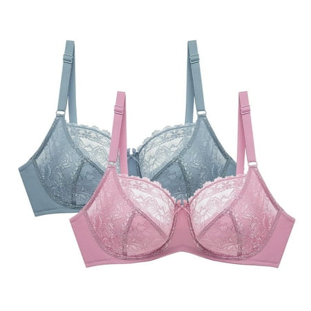 GERsome Savings Clearance Women s Sexy Lace Push Up Plus Size Bra Sheer Balconette Underwire Unlined Available in Multi Packs