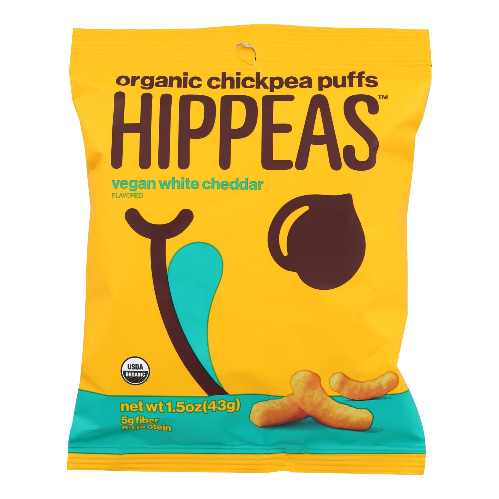 Hippeas Organic Vegan White Cheddar Chickpea Snacks 1 5 Oz Bag Walmart Com