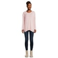 thumbnail image 3 of Time and Tru Women's Hacci Knit Tunic Top with Long Sleeves, Sizes S-XXXL, 3 of 6