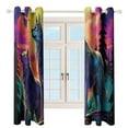 thumbnail image 3 of Colorful Wolf Blackout Curtains for Bedroom Curtains Insulated Room Darkening Window Drapes for Living Room, 3 of 7