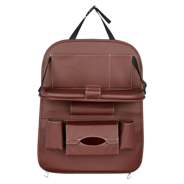 Organizador de asiento trasero con soporte para tableta, bolsillos de almacenamiento Organizador de almacenamiento de cuero PU con Café Sunnimix Organizador del asiento trasero del coche