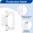 thumbnail image 4 of 6Pcs 4x3 Inch Door Hinges Non-Mortise No Noise Stainless Steel Bifold Door Hinges with Screws Plating, White, 4 of 6