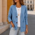 thumbnail image 4 of Sorvello Women's Vintage Open Front Denim Jacket, Long Sleeve Casual Jean Outerwear With V Neck For Daily Wear Blue M, 4 of 5
