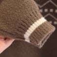 thumbnail image 4 of Atogsazn Kids Boys Knitted Sweater CHildren Casual Colorblock Long Sleeve Sweaters Crew Neck Fall Winter Tops Khaki 11-12 Years Fashion, 4 of 9