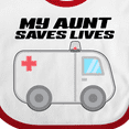thumbnail image 4 of Inktastic My Aunt Saves Lives- Ambulance Boys or Girls Baby Bib, 4 of 4