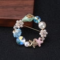 thumbnail image 4 of 1 broche con incrustaciones de perlas y caracola de estrella de mar, broche creativo con aceite de goteo para niña, 4 of 6