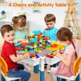 thumbnail image 2 of Toddlers Activity Table 7 in 1 Kids Activity Tables and 4 Chairs with 152Pcs Large Marble Run Building Blocks, Sand/Water Tables, Kids Learning Play Table Toys for Girls Boys Toddler Age 3-7, 2 of 7