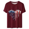 thumbnail image 3 of Camisetas de Manga Corta para las Mujeres, Blusa de Manga Corta de la Moda Del Día de la Independencia Hecha de Poliéster Cómodo para la Primavera Verano, Blusas de Manga Corta para las Mujeres, 3 of 7