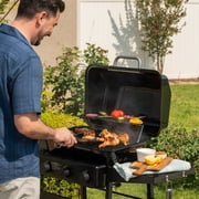 Expert Grill 3-Burner Propane Gas Grill with Wheels and Side Shelves, Black