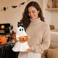 thumbnail image 7 of Halloween Ghost Figurine With Pumpkin Candy Bowl, Ghost Decor with Black Cat on Head, Spooky Cute Halloween Decor, Indoor Outdoor Decorative Ghost for Treats and Decor, A, 7 of 7