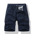 thumbnail image 4 of Ceisia Men's Multi Pocket Zipper Button Cargo Shorts Five Quarter Length Casual Work Pants with Belt Loops Gifts for Father Blue 4X, 4 of 4