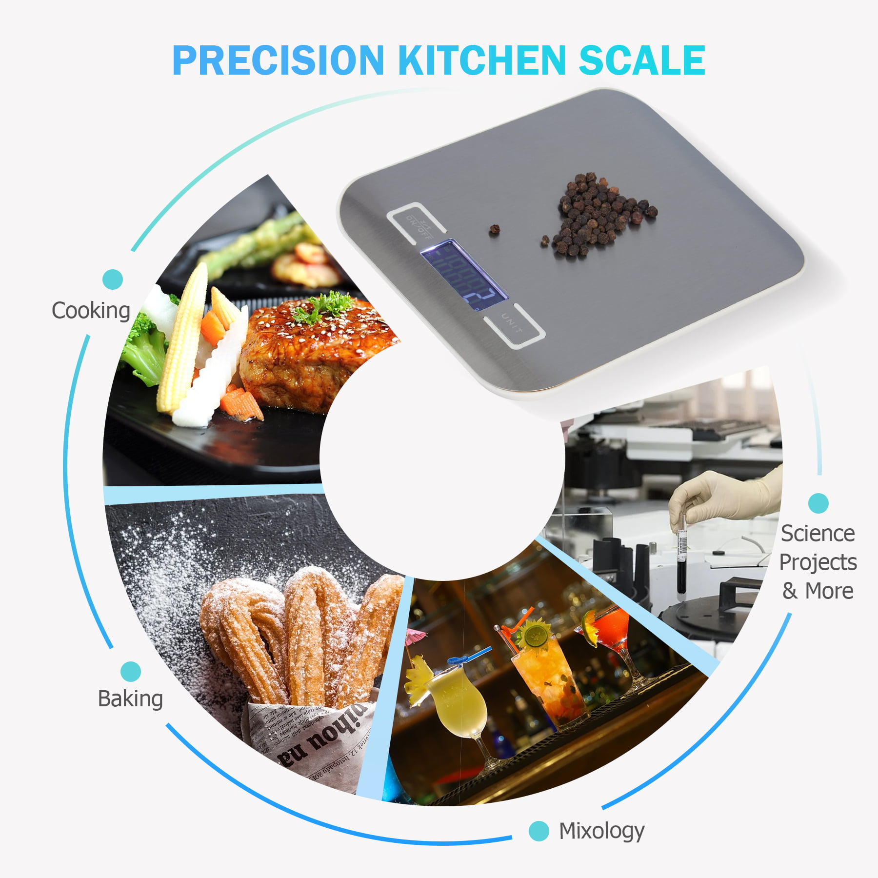 Phansra Food Scale, 22lb Rechargeable Digital Kitchen Scale with