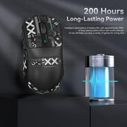 ATTACK SHARK X3 Lightweight Wireless Gaming Mouse with Anti Slip Mouse Grip Tape, Self Adhesive Design Elastics Refined Side Grips Sticker Sweat Resistant Pads/Anti Sweat Paste, Cut to Fit (Black)