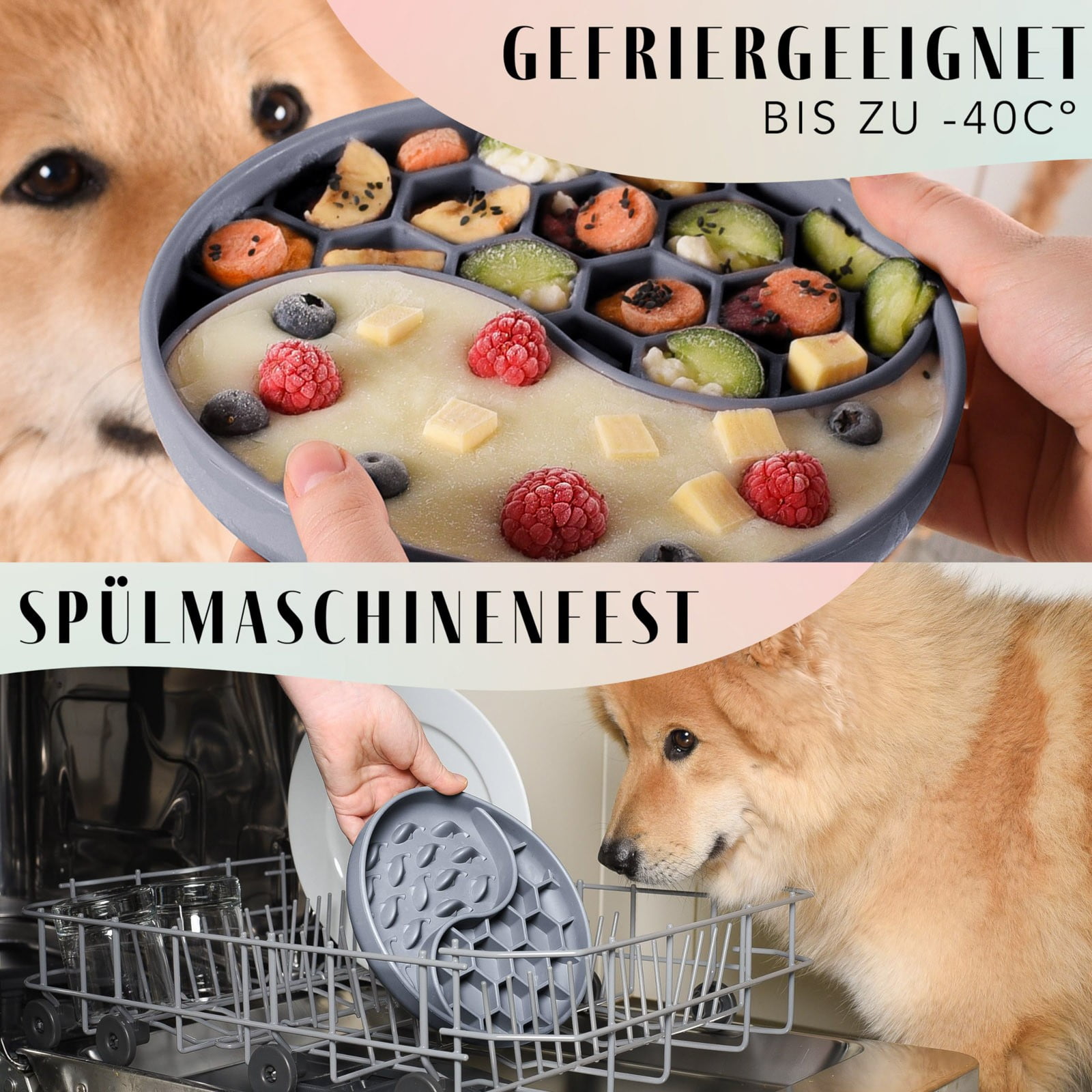 Schling Napf Für Hunde Katzen I Slow Feeder I Leckmatte Hund Mit Großem Saugnapf I Schleckmatte Katze Für Nassfutter Trockenfutter High-quality
