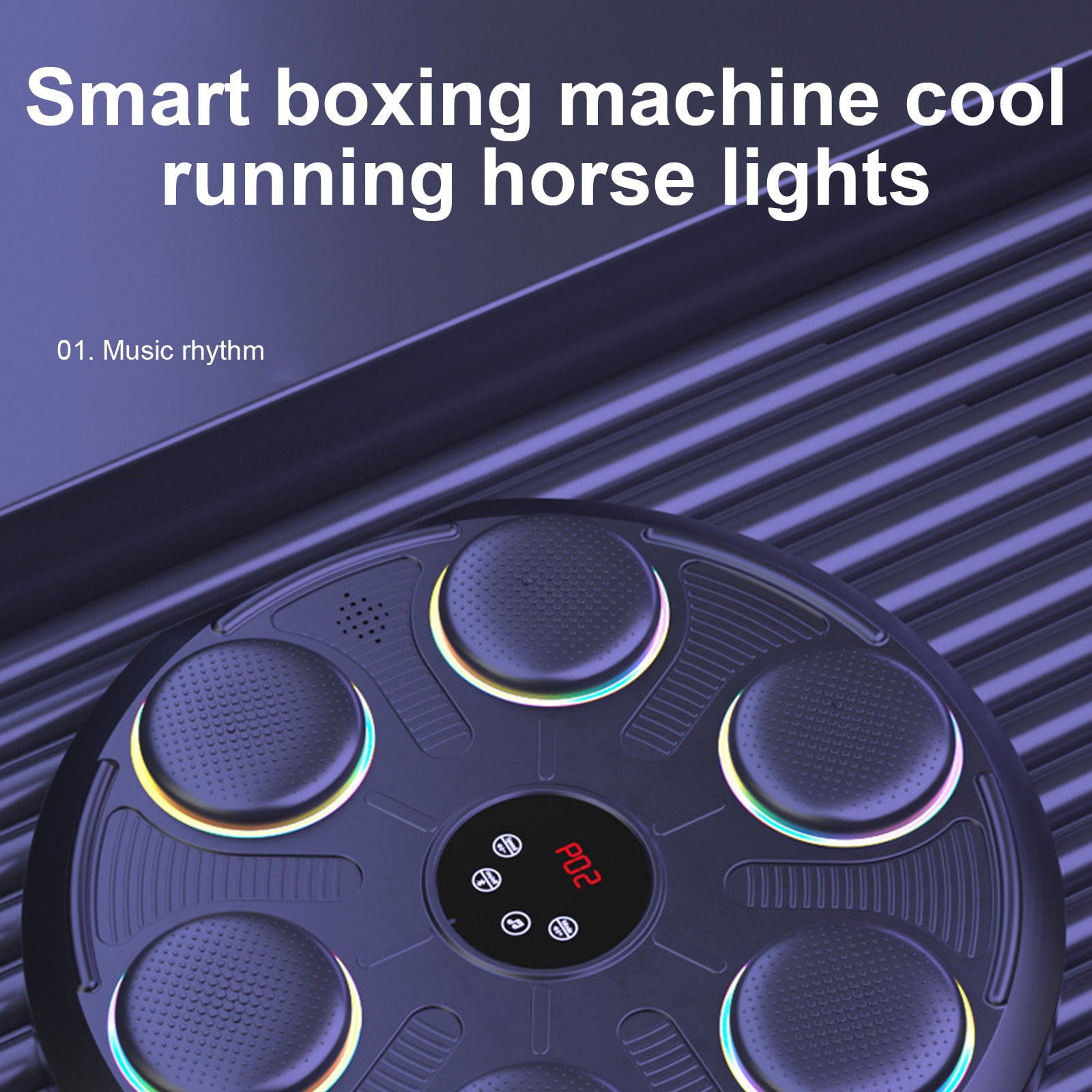 Bluetooth Music Boxing Trainer with Smart Counter and Wall Mount, Interactive Home Workout Equipment for Childs Adults Stress Relief Fitness in Living Room Office Gym