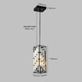 thumbnail image 2 of Jopath 3 Pack Crystal Pendant Light, 4" Adjustable Hanging Ceiling Lamp with Crystal Prism Design for Dining Room, Kitchen Island, and Living Room Black, 2 of 8