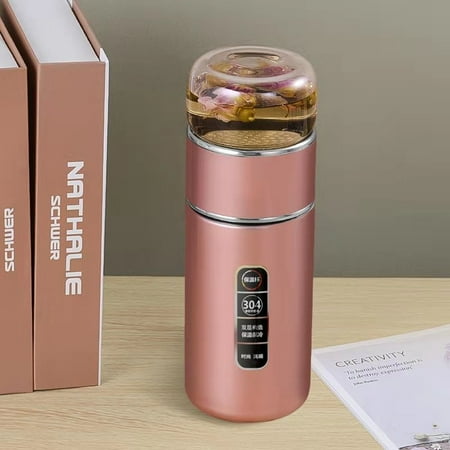 

Livesture Stainless Steel High Borosilicate Glass Water Cup Rose gold 350ml