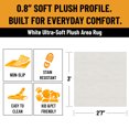 thumbnail image 3 of Ottomanson Bath Rug 31" x 36" Soft Absorbent Non-Slip Bath Mat for Bathroom, Washable & Quick Dry, White, 3 of 7