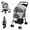 Light Grey, variant on Tereitr Foldable Pet Cart Foldable Pet Stroller for Small Dogs Cats 4-wheel Design with Removable Breathable Mesh Canopy Storage Basket Cup Holder, Holds Up to 17.6 lbs, Black
