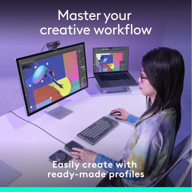 Logitech MX Creative Console, Programmable Keypad With 9