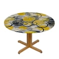 thumbnail image 3 of AOXIT Grey and Yellow Tablecloth, Hand Drawn Sketchy Geometrical Circles Image, Round Table Cover for Dining Room Kitchen Decor, 3 of 8