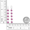 thumbnail image 2 of Gem Stone King 10.00 Ct Round Pink Created Sapphire 925 Sterling Silver Earrings, 2 of 2