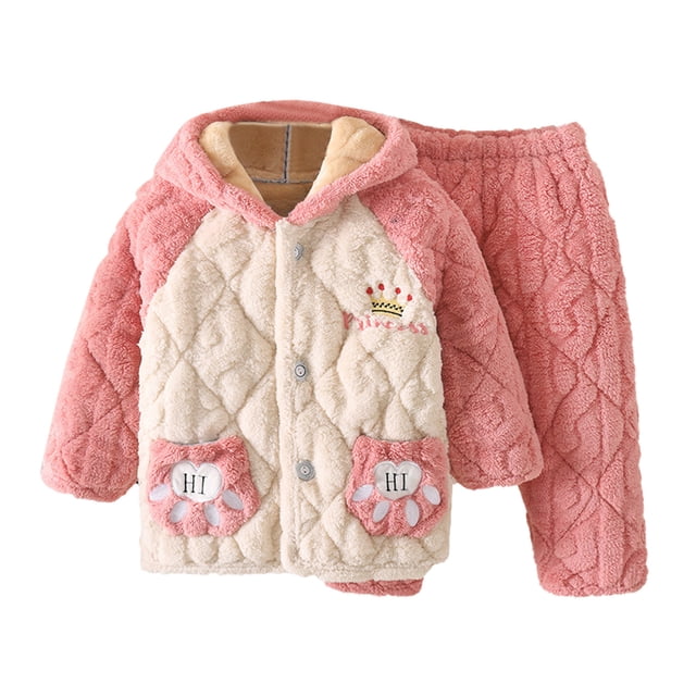 YOUSNH Tenue pour Enfants Ensemble de Pyjama Doux 2 Pcs Garçons Ensemble Décontracté Rose 7-8 Ans