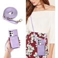 thumbnail image 2 of Purple Zipper Wallet Case for Samsung Galaxy S23 Ultra 5G with Crossbody Lanyard,Big Capacity Purse Cover with Wrist Strap for Women and Men,PU Leather Handbag Phone Cover with Card Holder, 2 of 17