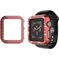 thumbnail image 3 of Takfox For Apple Watch Case 38mm Series 3/2/1 Bling Rhinestone Apple Watch Protective Case Bumper Frame Screen Protector Case Cover for Women Girl iWatch Series 38mm Red, 3 of 7