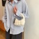 thumbnail image 3 of Bolso Nube Modernas Mano La Ruchada Mujeres Hombro Con Solid Color Travel Date Bolse, 3 of 9