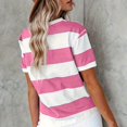 thumbnail image 4 of Tittly T-Shirts pour Femmes Hauts pour Femmes Printemps Été Couleur Unie Imprimé Décontracté Confortable Hauts pour Femmes Manches Courtes Tenues de Réveillon T-Shirts Graphiques Roses G, 4 of 6