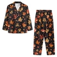 thumbnail image 2 of DISNIMO Maple Leaf Printed Women's Pajama Sets Long Sleeve Button Down Sleepwear Nightwear with Pockets Thanksgiving Day Casual Ladies Lounge Sets with Matching Pajama Pants, XS, 2 of 7