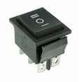 (On)Off(On) Large Black Rectangle Rocker Switch 6Pin DPDT 12V