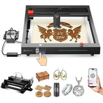 AlgoLaser Delta Laser Engraver, 20W Higher Accuracy Laser Engraver with Air Assist and Rotary, 3.5" Touch Screen APP Offline Control, DIY for Metal, Acrylic, Glass