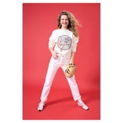 Women's Terez Cream New York Yankees Oversized Gemstone Logo Sweatshirt