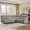 Light Gray, variant on Ebello Manual Reclining Sectional Sofa, Soft Fabric Corner Sectional Couch with Storage Console & Cup Holders for Living Room, Dark Gray