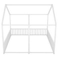 thumbnail image 6 of Bellemave Double Twin Size Floor Bed, Metal Shared Platform Beds for 2, Montessori House Bed Frame with Rails (White), 6 of 9