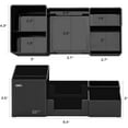 thumbnail image 2 of Deli Desk Organizer with Pencil Holder and Sticky Note Tray, 6 Compartments, Black, 2 of 7