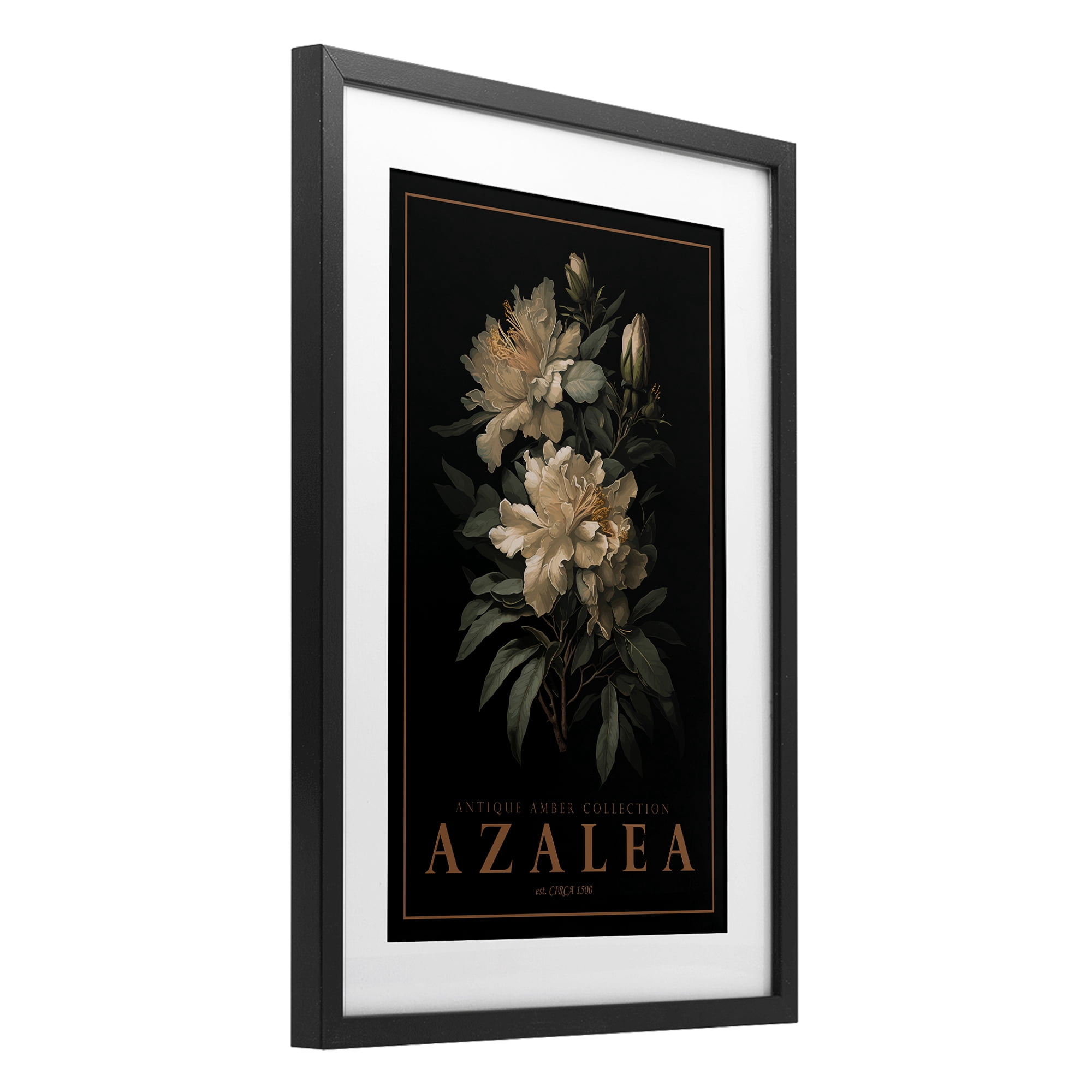 Stupell Industries Antique Azalea Light Black Framed Print Under Glass, design by Chris Giampietro