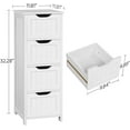 thumbnail image 2 of YANG2 Bathroom Floor Cabinet, Wooden Side Storage Organizer, 4 Drawers Free-Standing Cabinet for Bathroom/Hallway/Living Room-White, 2 of 9
