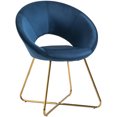 thumbnail image 2 of HOMCOM Modern Accent Chair Velvet Upholstered Chair w/ Golden Base Legs, Blue, 2 of 8