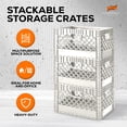 thumbnail image 2 of Juggernaut 24 Qt Storage Milk Crates Plastic Stackable Containers, White, 3 Pack, 2 of 7