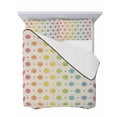 thumbnail image 7 of Quilts Twin Size Bedding Set, Colorful Polka Dot Lightweight Quilted Comforter, Cartoon Watercolor Geometric Beige Soft Reversible Bedspread Coverlet with Pillow Covers for All Season, 68" x 86", 7 of 7