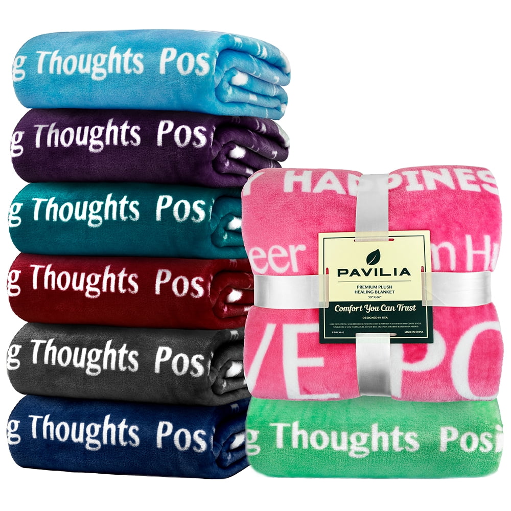 PAVILIA Get Well Soon Gifts for Women Men, Sympathy Blanket Inspirational Thoughtful Gift, Soft Fleece Healing Blanket Surgery Wellness Comfort, Hug Love Throw Gift Cancer Chemo Patients, 50x60 Gray