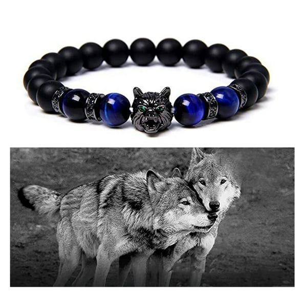 EGNMCR Bangles Natural Eye Volcanic Stone Bracelet Leopard Micro Inlaid Zircon Men's Anxiety Bracelet Bracelet men bracelet