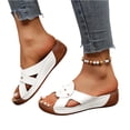 thumbnail image 3 of EKVAHL Orthopedic Sandals for Women with Arch Support Wedge Heel Sandals Open Toe Plantar Fasciitis Feet Slippers Comfortable Casual Wedge Slides, 3 of 6