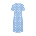 thumbnail image 5 of Gamivast Polka Dot Dress for Women Short Sleeve Crew Neck Maxi Dress With Pockets Loose Fit Casual Dresses A-Line Summer Sundress Sun Dresses Beach Wear, 5 of 5