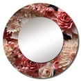 thumbnail image 2 of Designart "Blush Lace Whispering Blooms II" Botanical Pink Large Round Mirror - Round Bedroom Mirror Wall Decor - Cottage Round Printed Mirror - 29" x 29", 2 of 6