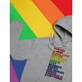 thumbnail image 4 of Women's Love is Love Gay Pride Hoodie - Empowering Quotes - LGBTQ Supportive Sweatshirt - Comfortable Rainbow Design - Medium Gray, 4 of 6